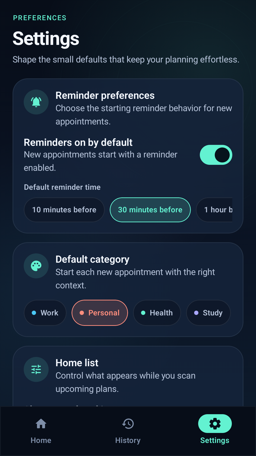 Appointment details screen